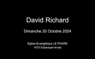 Dimanche 20 Octobre 2024  David Richard