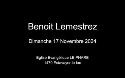Dimanche 17 Novembre 2024  Benoit Lemestrez